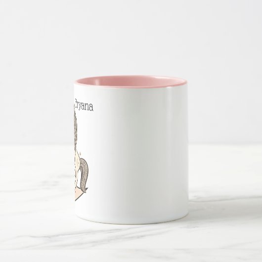 Peachy Blush Pink Celestial Moon & Stars Einhorn Tasse (Zentrum)