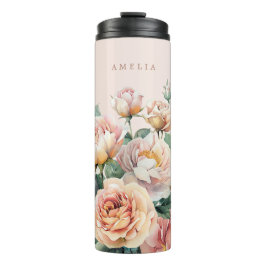 Peachy Blush Rose Garden Thermosbecher