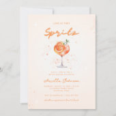 Peachy Cocktail Liebe im First Spritz Brautparty Einladung (Vorderseite)