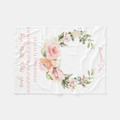 Peachy Coral Rose Wreath Monthly Baby Milestone Fleecedecke (Vorderseite (Horizontal))