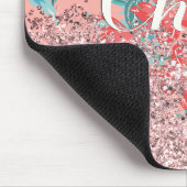 Peachy Fine Shines mit Rose Gold Glitzer Mousepad (Ecke)