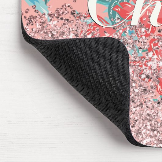 Peachy Fine Shines mit Rose Gold Glitzer Mousepad (Ecke)