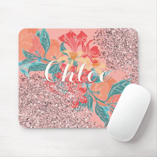 Peachy Fine Shines mit Rose Gold Glitzer Mousepad (Mit Mouse)