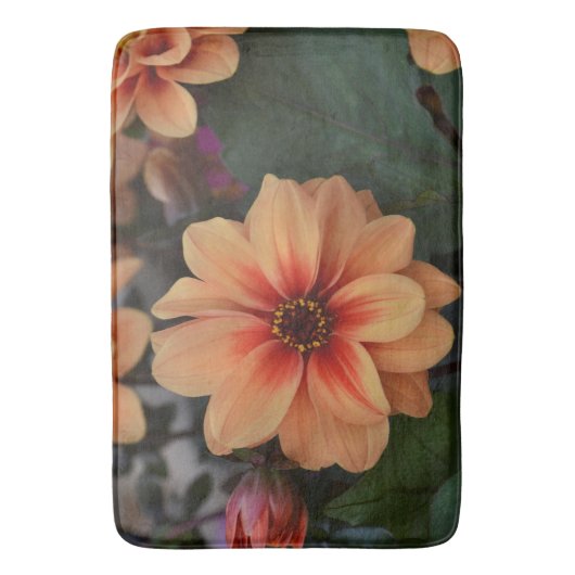 Peachy Floral Bath Mat Badematte (Vorderseite Vertikal)
