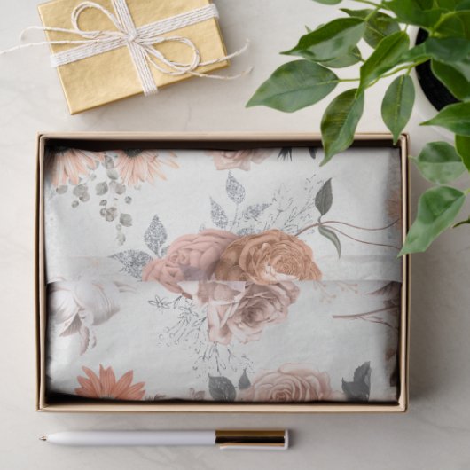 Peachy Floral Series Design 10 Seidenpapier (Geschenk)