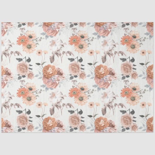 Peachy Floral Series Design 10 Seidenpapier (Vorderseite)