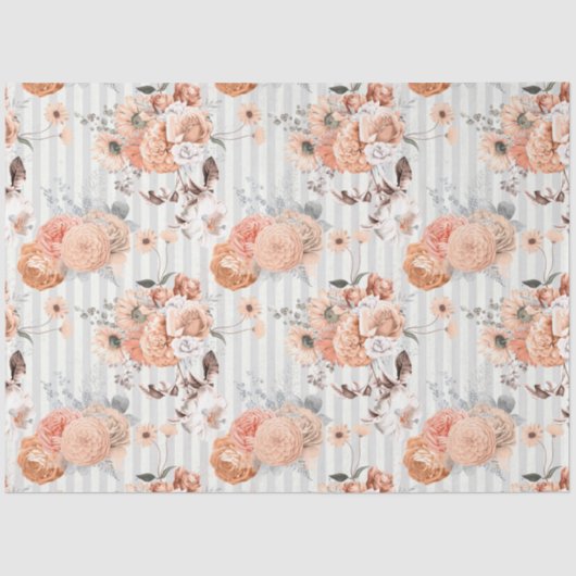Peachy Floral Series Design 4 Seidenpapier (Vorderseite)