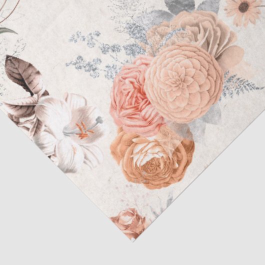 Peachy Floral Series Design 8 Seidenpapier (Ausschnitt)