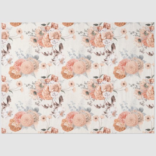 Peachy Floral Series Design 8 Seidenpapier (Vorderseite)