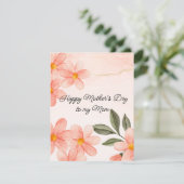 Peachy Flowres Muttertag Feiertagskarte (Stehend Vorderseite)