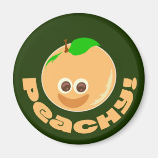Peachy Fun Fruity Happy Cartoon Art Time Magnet