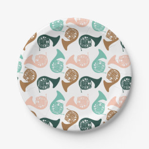 Peachy Green Horn Pappteller