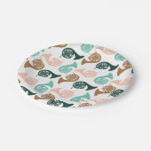 Peachy Green Horn Pappteller (Schrägansicht)