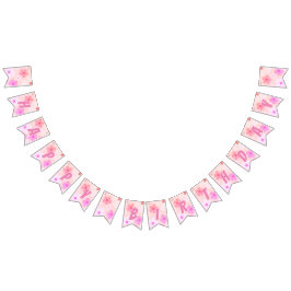 Peachy Happy Birthday Bubble Gum Pink Peach Blume Wimpelkette