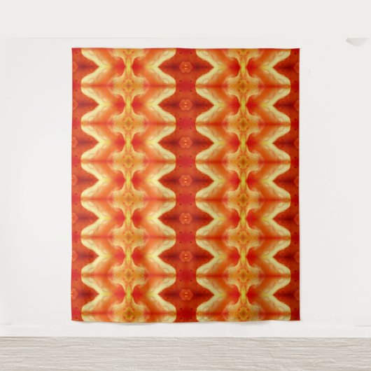 Peachy Ikat Too Sangria Wandteppich (Vorderseite)