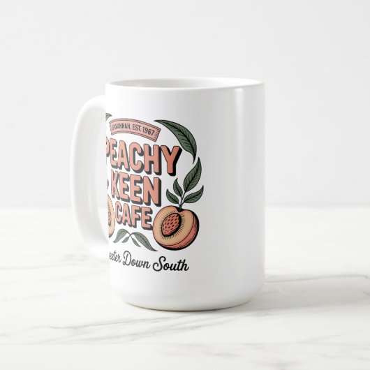 Peachy Keen Café Kaffeetasse (Vorderseite Links)