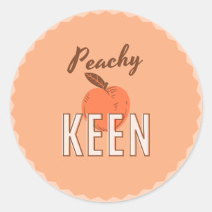 Peachy Keen Peach farbige runde Aufkleber