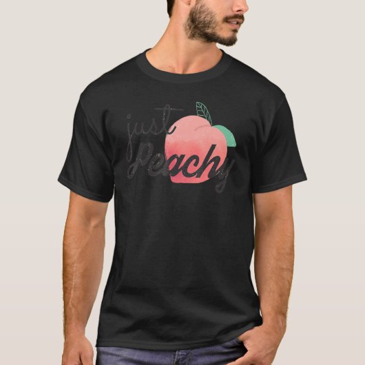 Peachy Keen Retro Niedlich Peach Turquoise nur all T-Shirt (Vorderseite)