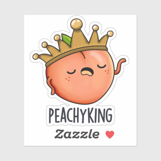 Peachy King Funny Peach Pun Aufkleber (Blatt)