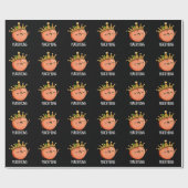 Peachy King Funny Peach Pun Dark BG Geschenkpapier (Flach)