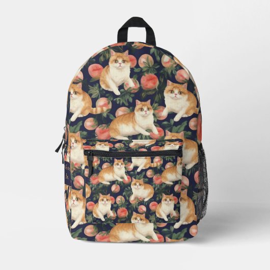 Peachy Kitten Custom Bedruckter Rucksack (Vorderseite)