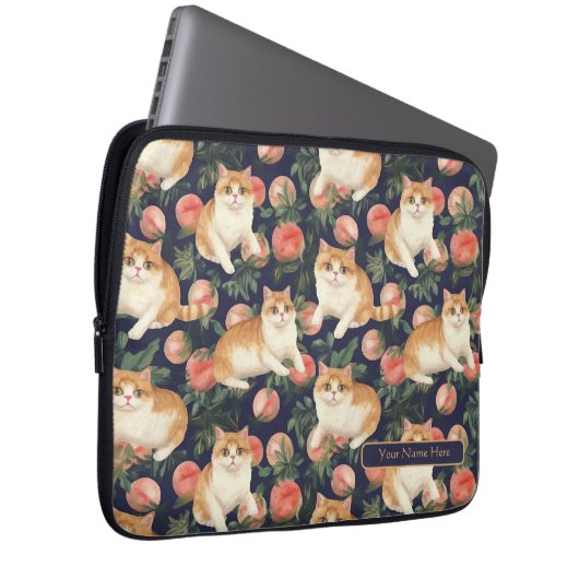 Peachy Kitten Custom Laptopschutzhülle (Vorne Rechts)