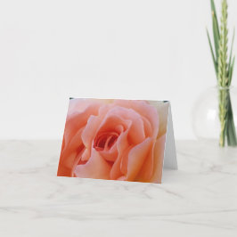 Peachy Liebe Rose offene Blätter notecard Dankeskarte