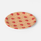 Peachy Liebe Suckers Red Pappteller (Schrägansicht)