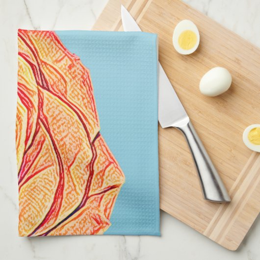 Peachy Mandarine Rose Geschirrtuch (Viertel Falte)