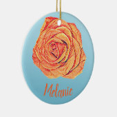 Peachy Mandarine Rose Keramik Ornament (Rechts)