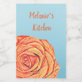 Peachy Mandarine Rose Lebensmitteletikett (Einzelnes Label)