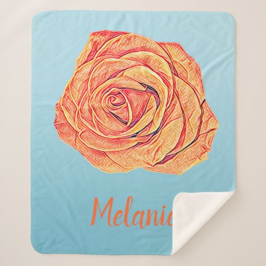Peachy Mandarine Rose Sherpadecke (Vorderseite)