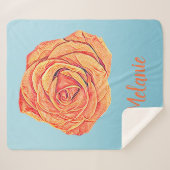 Peachy Mandarine Rose Sherpadecke (Vorderseite (Horizontal))