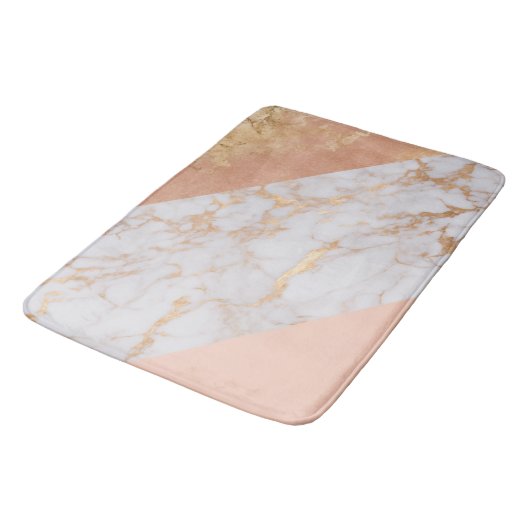 Peachy Marble Elegance Badematte (Schrägansicht)