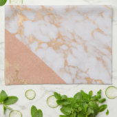 Peachy Marble Elegance Geschirrtuch (Gefaltet)