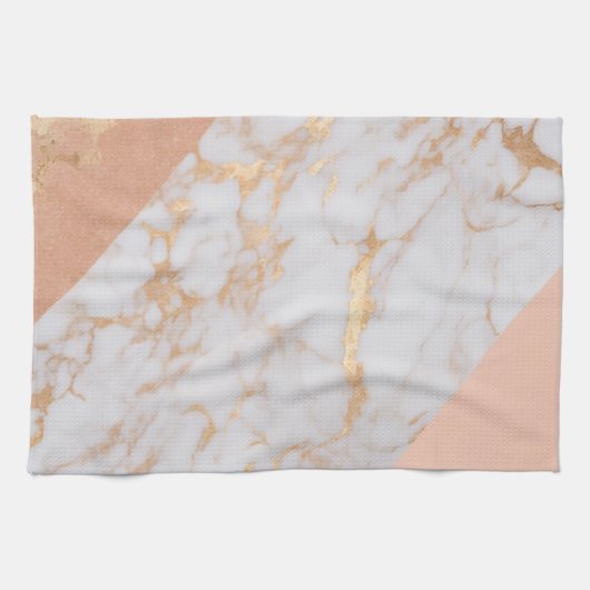 Peachy Marble Elegance Geschirrtuch (Horizontal)