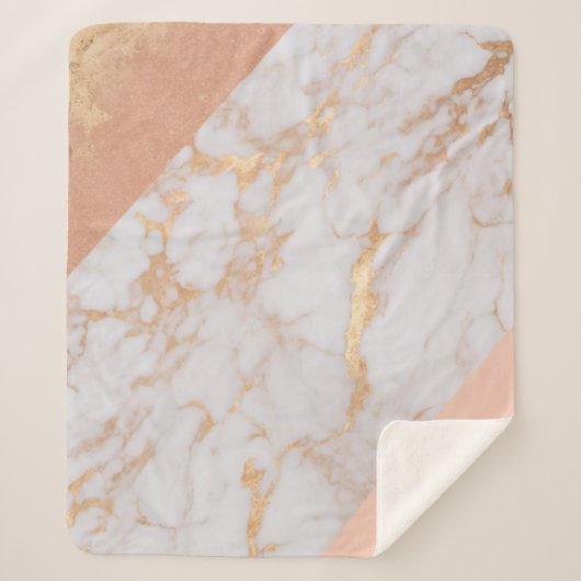 Peachy Marble Elegance Sherpadecke (Vorderseite)