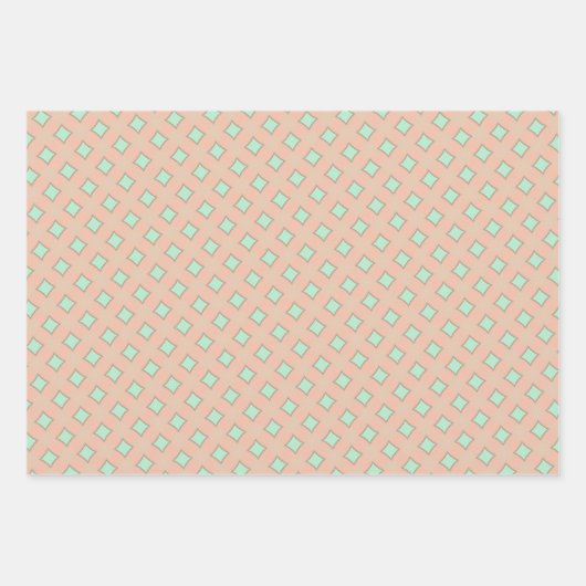 Peachy Mint Tango Wrapping Paper Flat Sheet Set Geschenkpapier Set (Vorderseite 3)