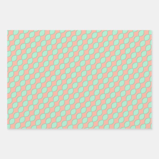 Peachy Mint Tango Wrapping Paper Flat Sheet Set Geschenkpapier Set (Vorderseite 2)