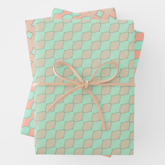Peachy Mint Tango Wrapping Paper Flat Sheet Set Geschenkpapier Set (Beispiel)