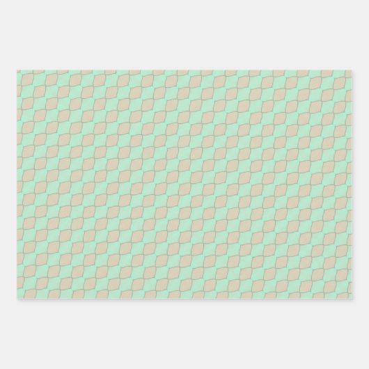 Peachy Mint Tango Wrapping Paper Flat Sheet Set Geschenkpapier Set (Vorderseite)