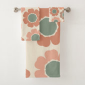 Peachy Neutral Floral Design Badhandtuch Set (Insitu)