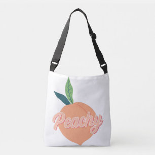 Peachy, niedlicher Pfirsich Tragetaschen Mit Langen Trägern