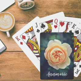 Peachy Orange Garden Rose Blume Personalisiert Spielkarten