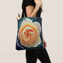 Peachy Orange Garden Rose Blume Personalisiert Tasche