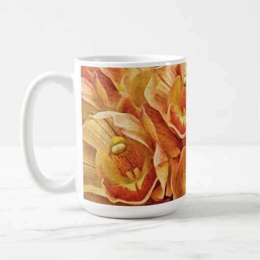 Peachy Orange Orchids Garden Tasse Art Cappella Sa (Links)