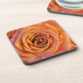 Peachy Orange Rose Art Untersetzer Set (Linke Seite)