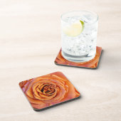 Peachy Orange Rose Art Untersetzer Set (Rechte Seite)
