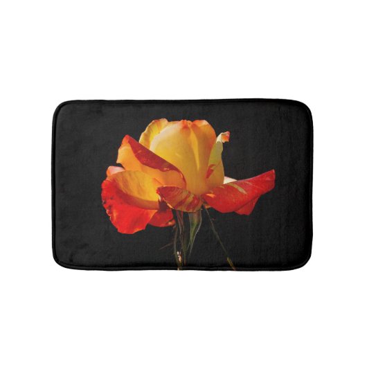 Peachy Orange Rose Badematte (Vorderseite)