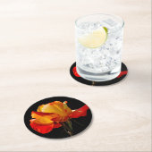 Peachy Orange Rose Runder Pappuntersetzer (Vor Ort)